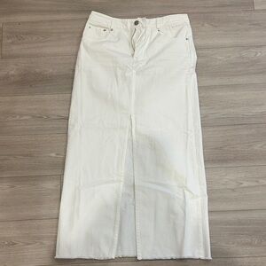 White Midi Denim Skirt